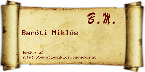 Baróti Miklós névjegykártya