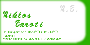 miklos baroti business card